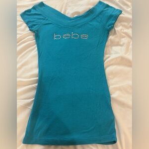 Bebe Teal Ribbed Knitwear Small